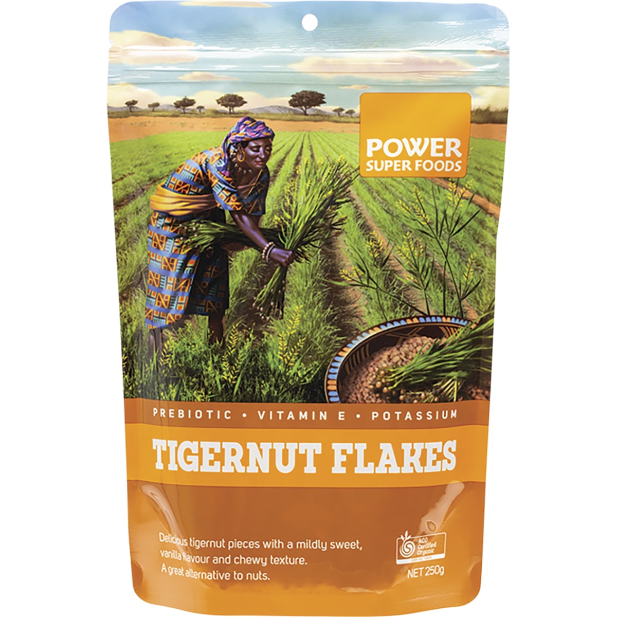 POWER SUPER FOODS Tigernut Flakes Certified Organic 1 x 250g