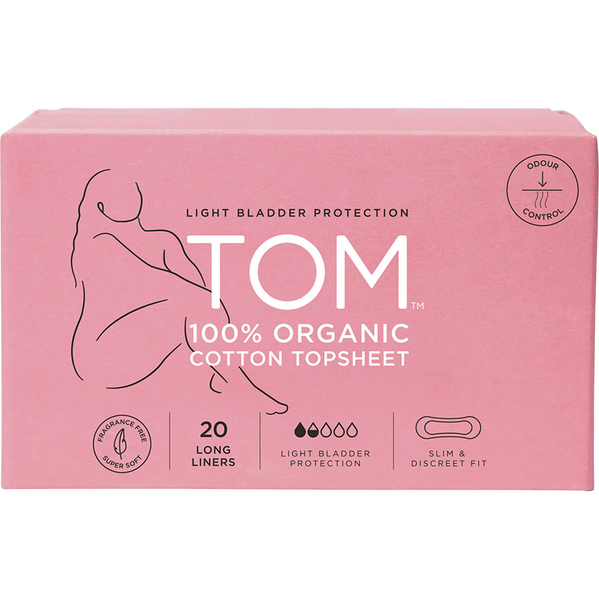 TOM ORGANIC Liners Light Bladder Protection Long 4 x 20pk
