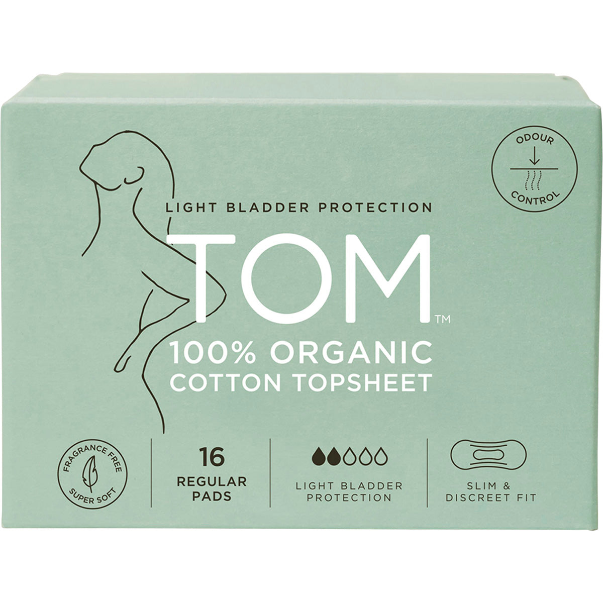 TOM ORGANIC Pads Light Bladder Protection Regular 4 x 16pk