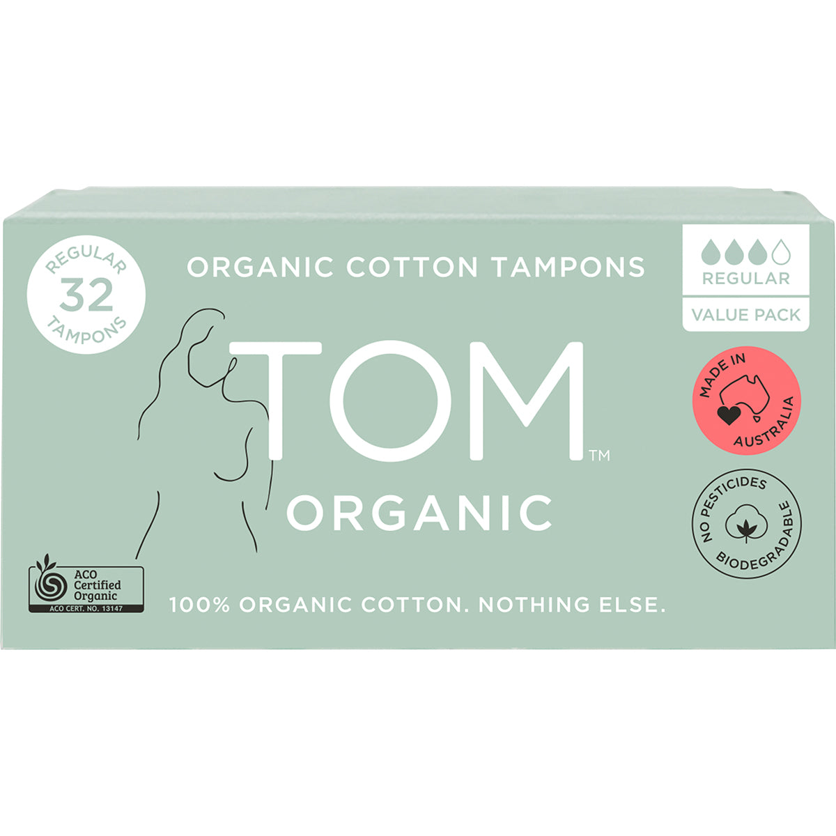 TOM ORGANIC Tampons Regular 6 x 32pk