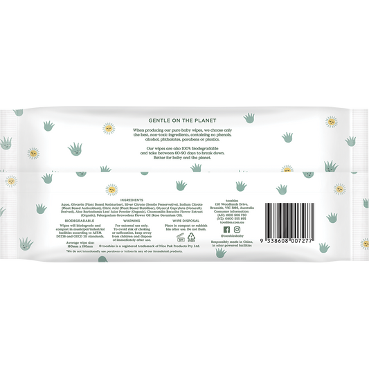 Tooshies Eco Baby Wipes Aloe Vera & Chamomile