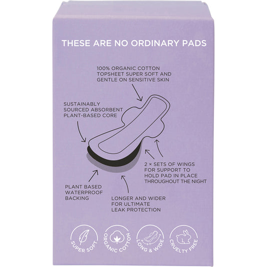TOM ORGANIC Pads Ultra Thin Overnight 6 x 8pk