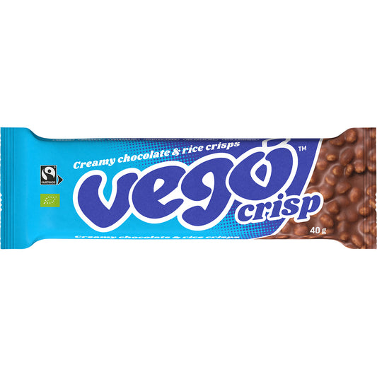 VEGO Crisp Chocolate Bar Creamy Chocolate & Rice Crisps x 20