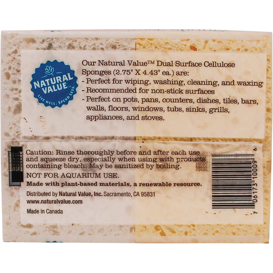 Natural Value Dual Surface Cellulose Sponges