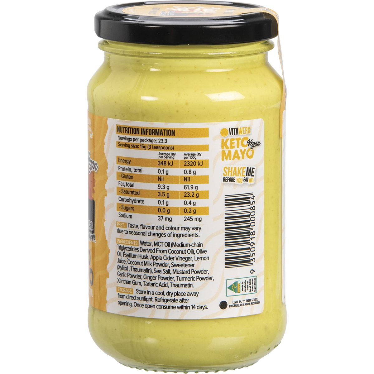 VITAWERX Keto Mayo Living On The Edge Turmeric, Ginger & Garlic 1 x 375ml