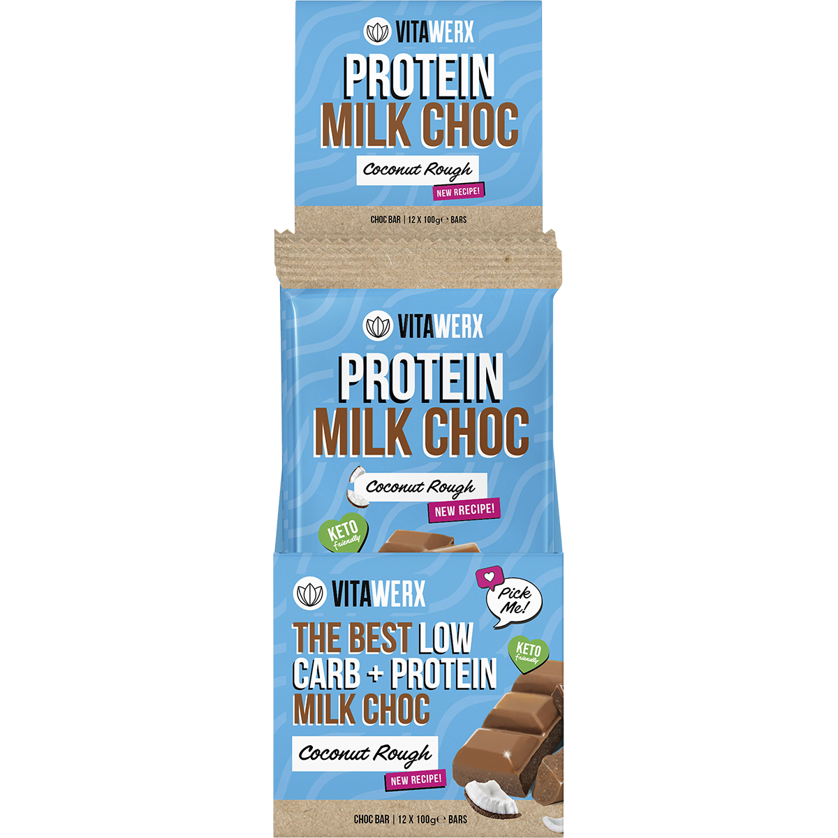 Vitawerx Protein Milk Choc Bar Coconut Rough