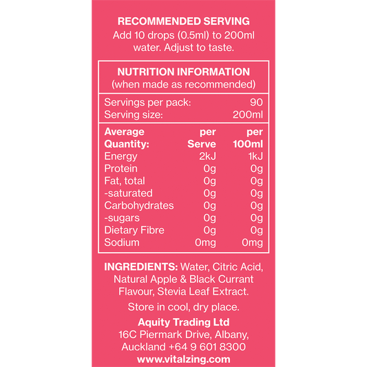 Vital Zing Water Drops Apple & Blackcurrant