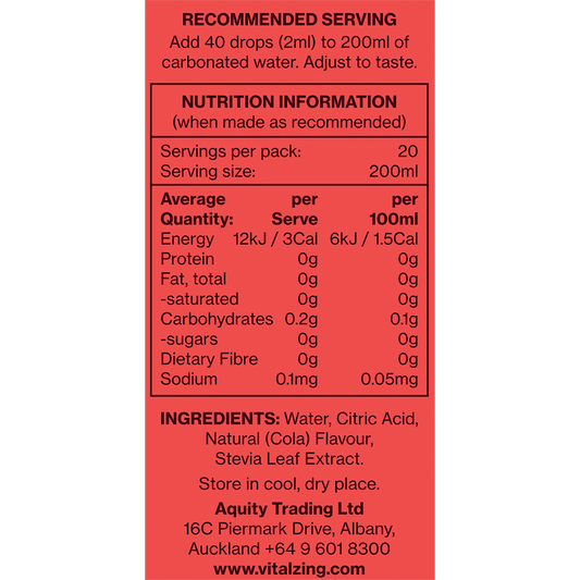 Vital Zing Soda Drops Vital Cola
