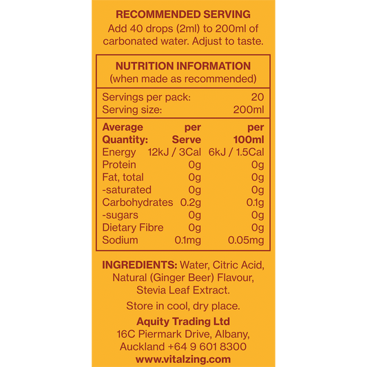 Vital Zing Soda Drops Ginger Beer