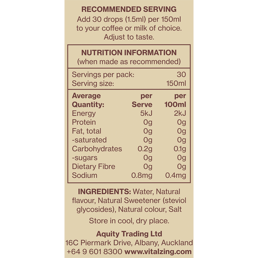 Vital Zing Café Drops Vanilla