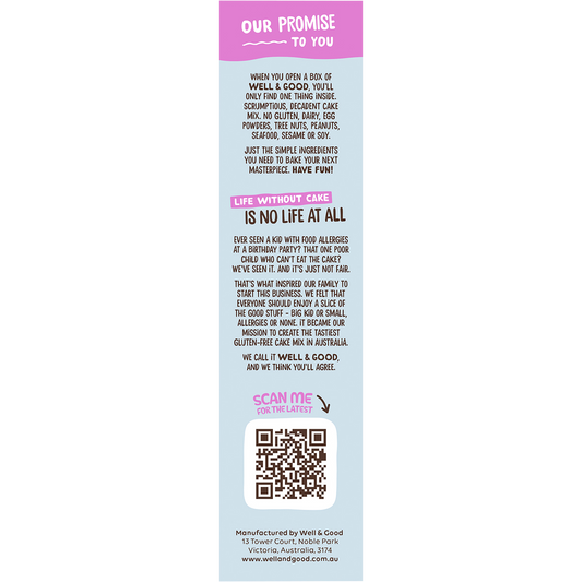 Well & Good All Purpose Cake Mix 40% Less Sugar