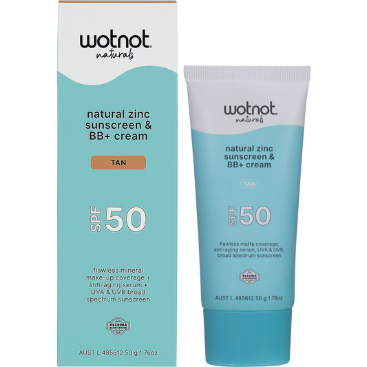 Wotnot Natural Zinc Sunscreen & BB+ Cream SPF 50 Tan