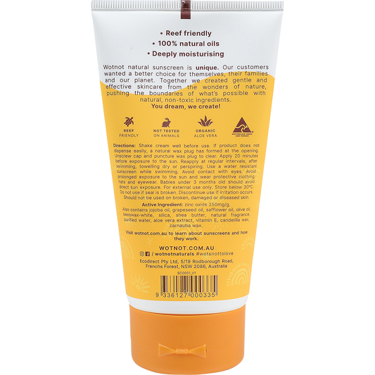 Wotnot Natural Sunscreen SPF 30 Suitable For Sensitive Skin