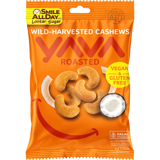 YAVA Wild-Harvested Cashews Roasted - Box of 10