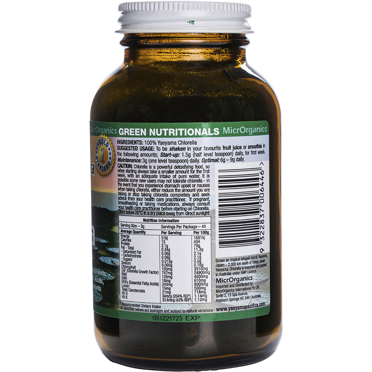 GREEN NUTRITIONALS Yaeyama Pacifica Chlorella Powder 1 x 120g