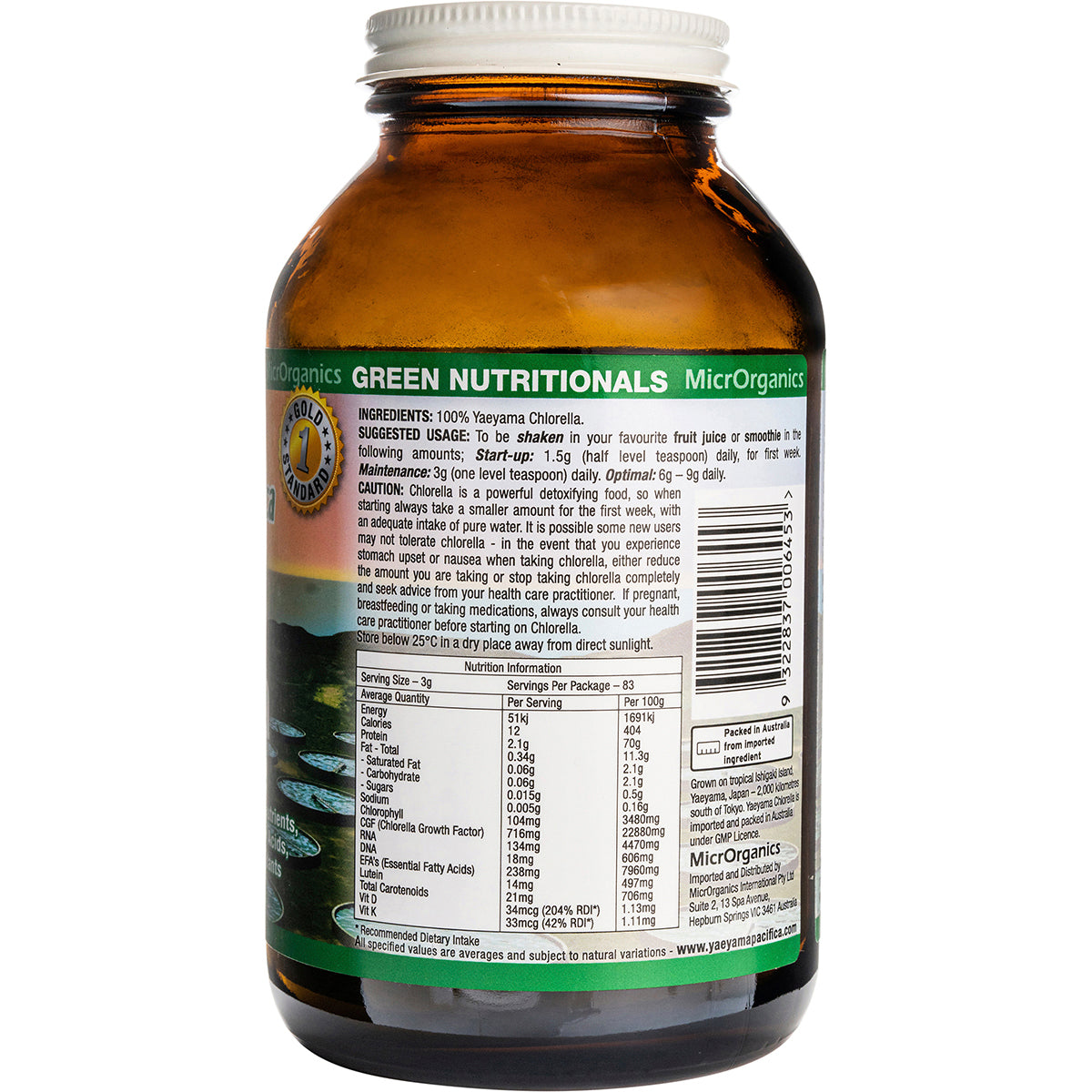 GREEN NUTRITIONALS Yaeyama Pacifica Chlorella Powder 1 x 250g