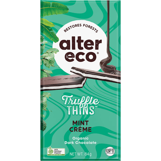 ALTER ECO Chocolate Organic Mint Creme Dark Truffle Thins x 12