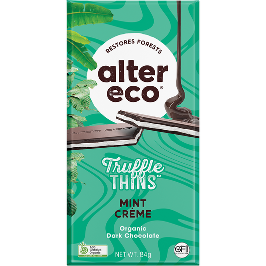 Alter Eco Chocolate Organic Mint Creme Dark Truffle Thins - Box of 12