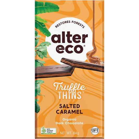 Alter Eco Chocolate Organic Salted Caramel Dark Truffle Thins - Box of 12