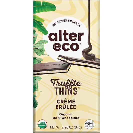 ALTER ECO Chocolate Organic Creme Brulee Dark Truffle Thins x 12