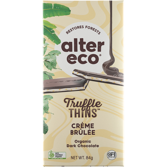 Alter Eco Chocolate Organic Creme Brulee Dark Truffle Thins - Box of 12