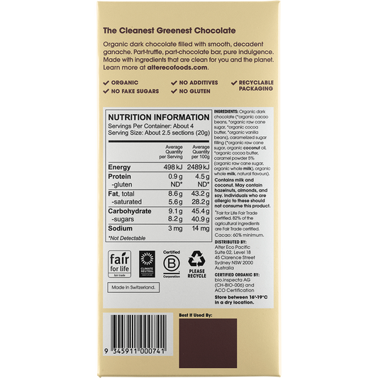 Alter Eco Chocolate Organic Creme Brulee Dark Truffle Thins - Box of 12