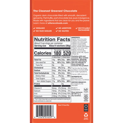 ALTER ECO Chocolate Organic Orange Creme Dark Truffle Thins x 12