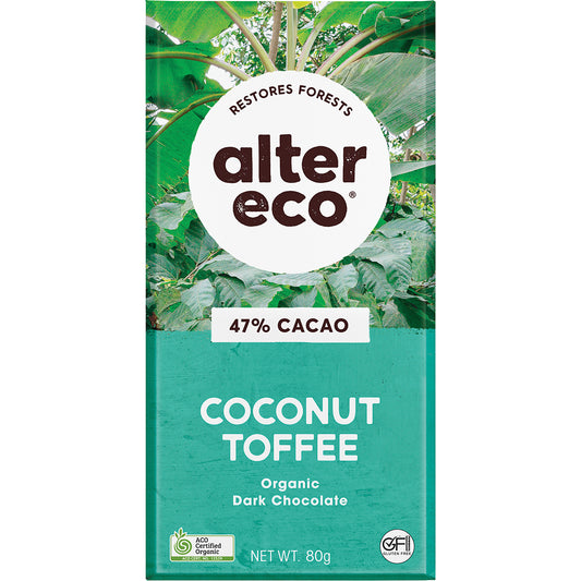 ALTER ECO Chocolate Organic Dark Coconut Toffee x 12