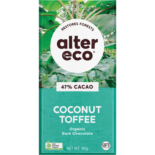 Alter Eco Chocolate Organic Dark Coconut Toffee - Box of 12