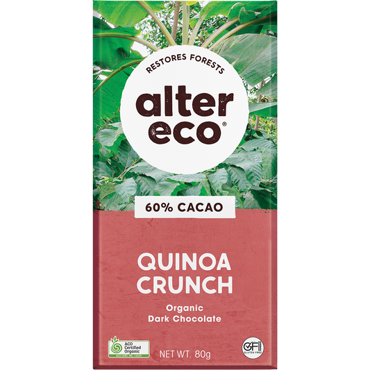 Alter Eco Chocolate Organic Dark Quinoa Crunch - Box of 12
