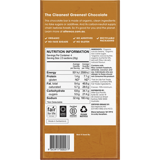 Alter Eco Chocolate Organic Dark Brown Butter - Box of 12
