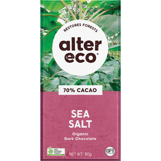 ALTER ECO Chocolate Organic Dark Sea Salt x 12