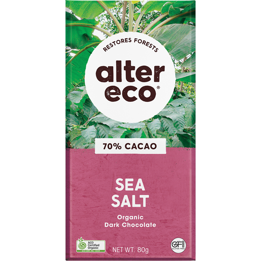 Alter Eco Chocolate Organic Dark Sea Salt - Box of 12