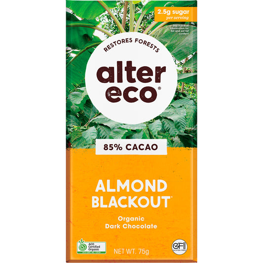 ALTER ECO Chocolate Organic Dark Almonds Blackout x 12