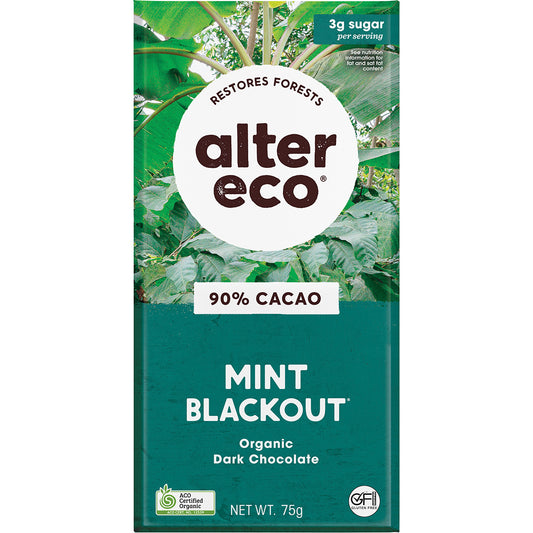 ALTER ECO Chocolate Organic Dark Mint Blackout x 12