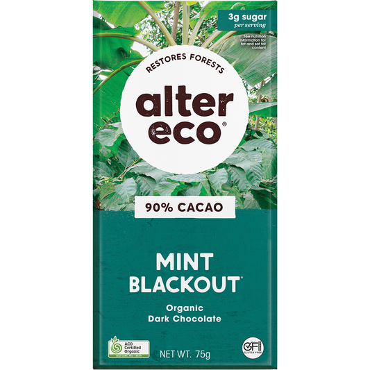 Alter Eco Chocolate Organic Dark Mint Blackout - Box of 12