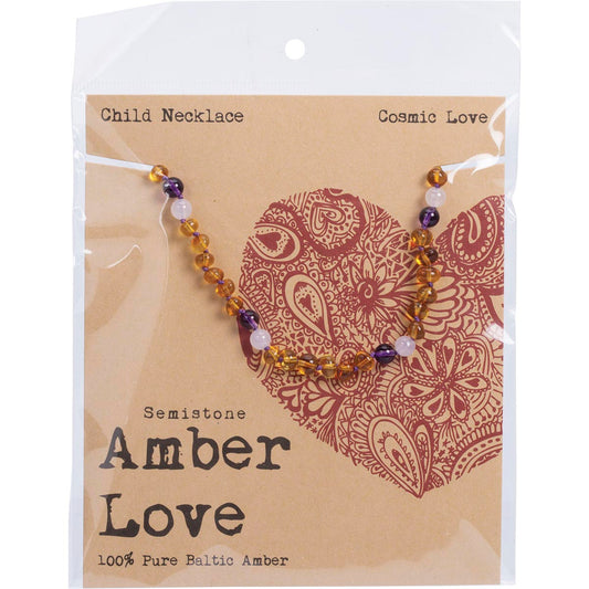 AMBER LOVE Children's Necklace 100% Baltic Amber Cosmic Love 1 x 33cm