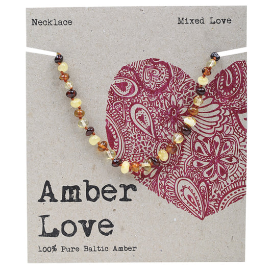 AMBER LOVE Children's Necklace 100% Baltic Amber Mixed 1 x 33cm
