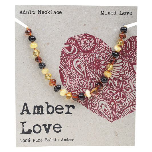 AMBER LOVE Adult's Necklace 100% Baltic Amber Mixed 1 x 46cm