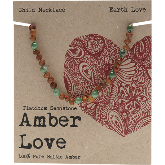 AMBER LOVE Children's Necklace 100% Baltic Amber Earth 1 x 33cm