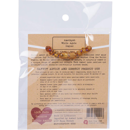 AMBER LOVE Children's Bracelet/Anklet 100% Baltic Amber Cosmic 1 x 14cm