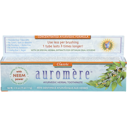 Auromere Toothpaste Ayurvedic Classic Licorice Fluoride Free - Box of 6