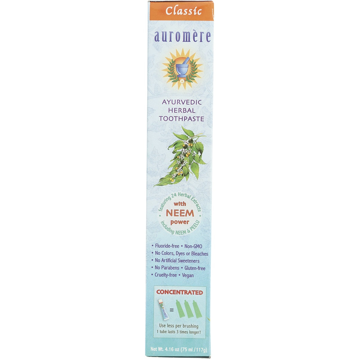 AUROMERE Toothpaste Ayurvedic Classic Licorice Fluoride Free 6 x 117g