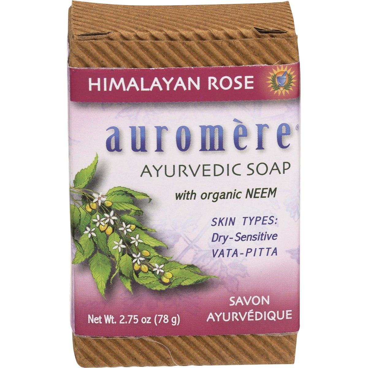 AUROMERE Neem Soap Ayurvedic Himalayan Rose 12 x 78g