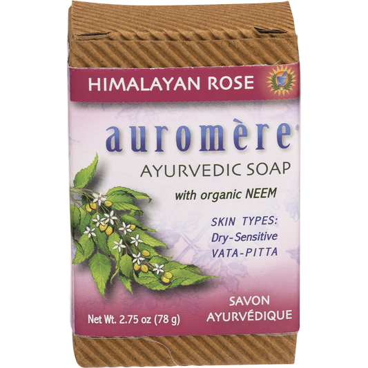 Auromere Neem Soap Ayurvedic Himalayan Rose - Box of 12