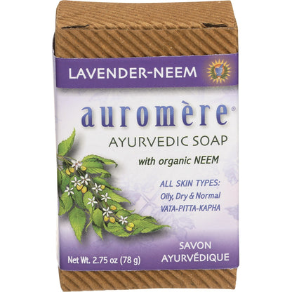 AUROMERE Neem Soap Ayurvedic Lavender Neem 12 x 78g