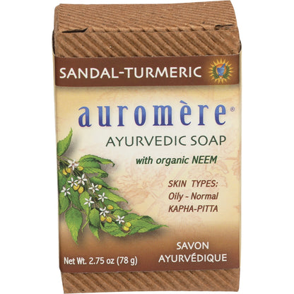AUROMERE Neem Soap Ayurvedic Sandal Turmeric 12 x 78g