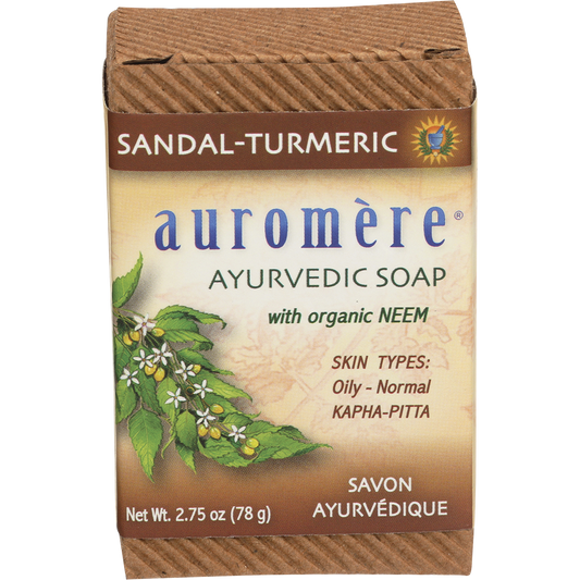 Auromere Neem Soap Ayurvedic Sandal Turmeric - Box of 12