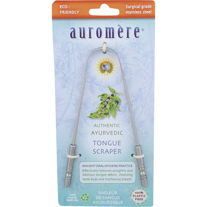 AUROMERE Tongue Scraper Ayurvedic Surgical Grade Stainless Steel x 6
