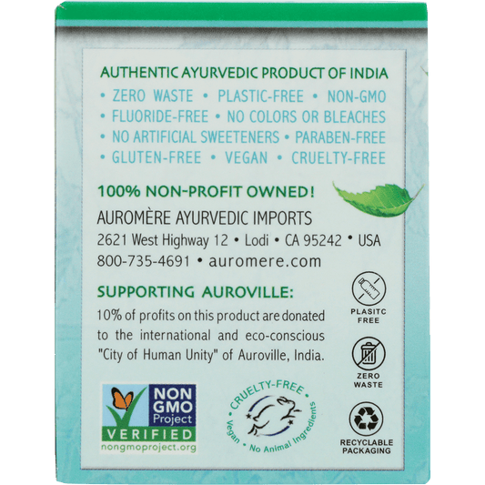 Auromere Toothpaste Ayurvedic Fresh Mint Toothpaste in a Jar - Box of 6